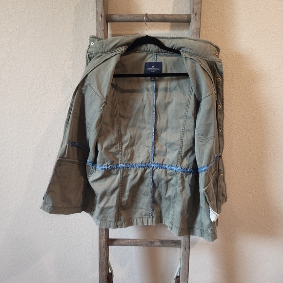 American Eagle Outfitters Women's Army Green Utility Jacket- Size Large - Picture 3 of 11